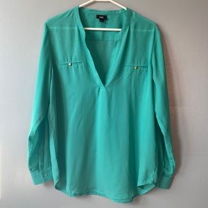 Mossimo V Neck Turquoise Blouse